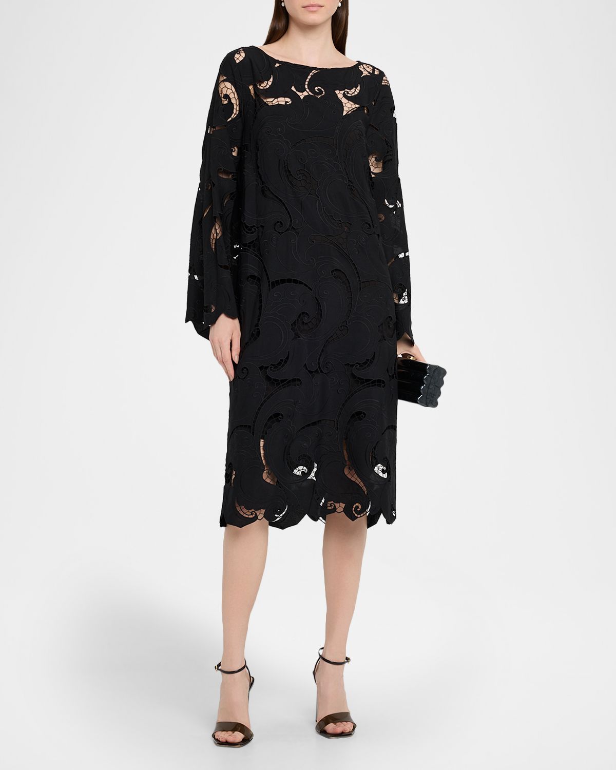 Ungaro Jackie Paisley-Embroidered Midi Shift Dress