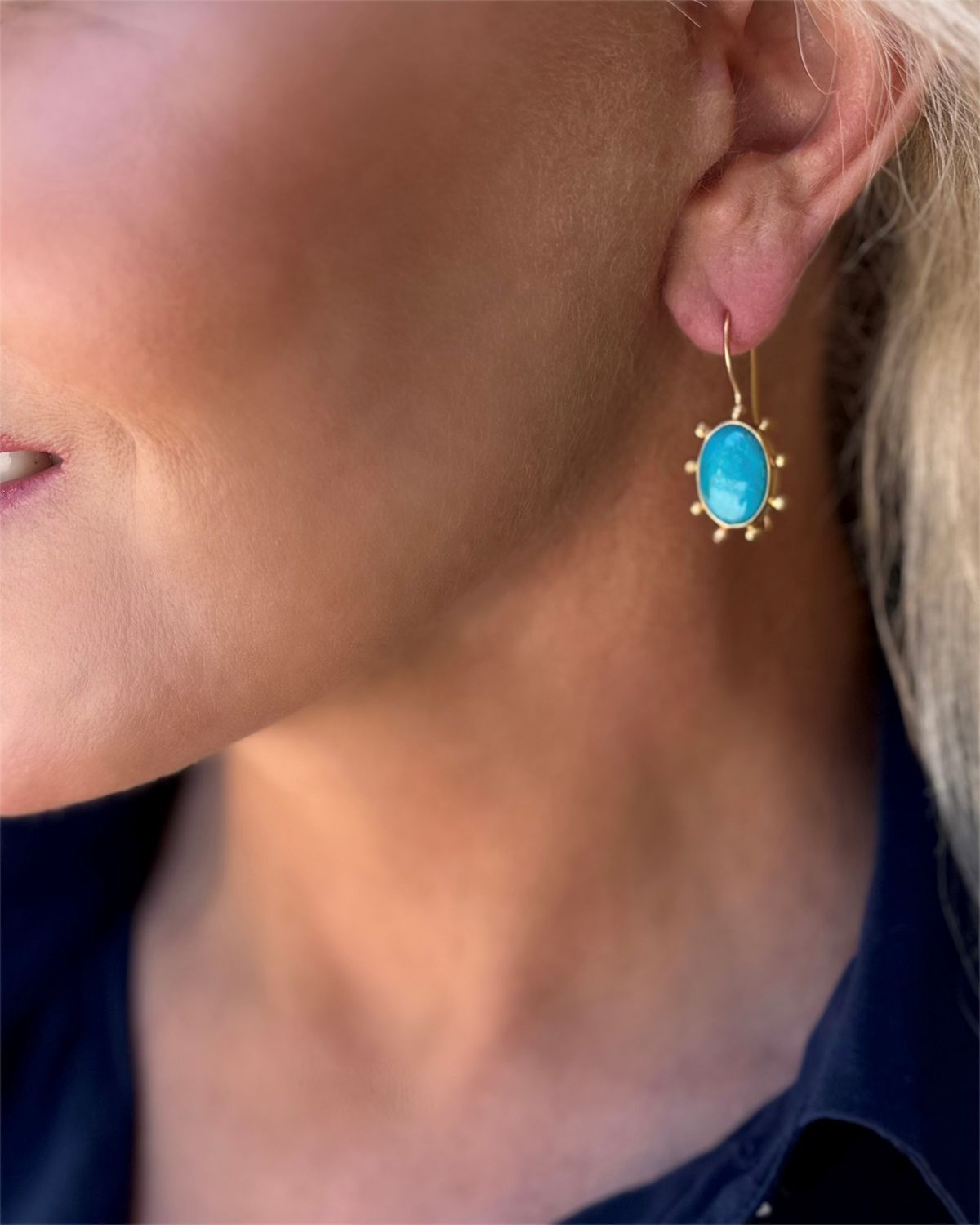 Dina Mackney Turquoise Pinwheel Earrings