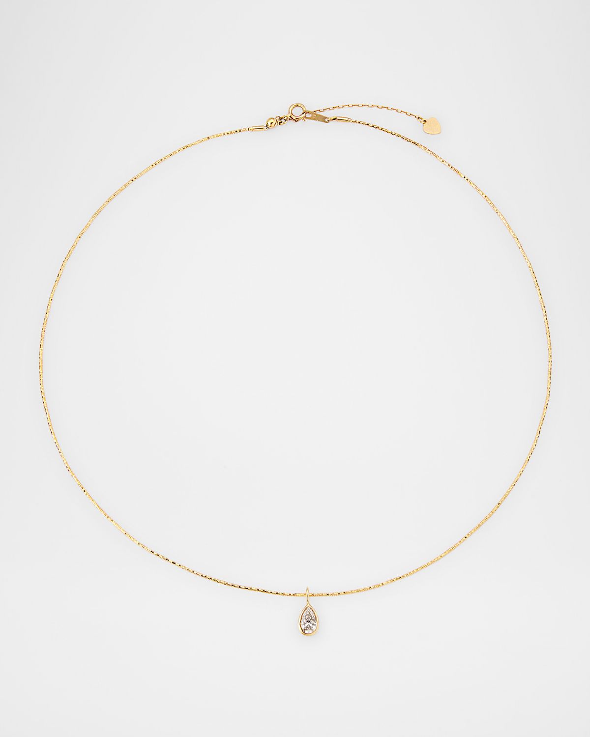 POPPY FINCH 18K Lab Diamond Pear Cut Pendant Collar Necklace