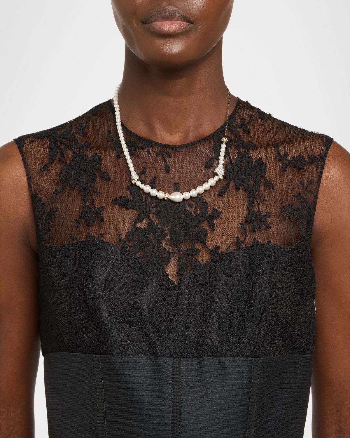 McQueen Pearly Skull Necklace