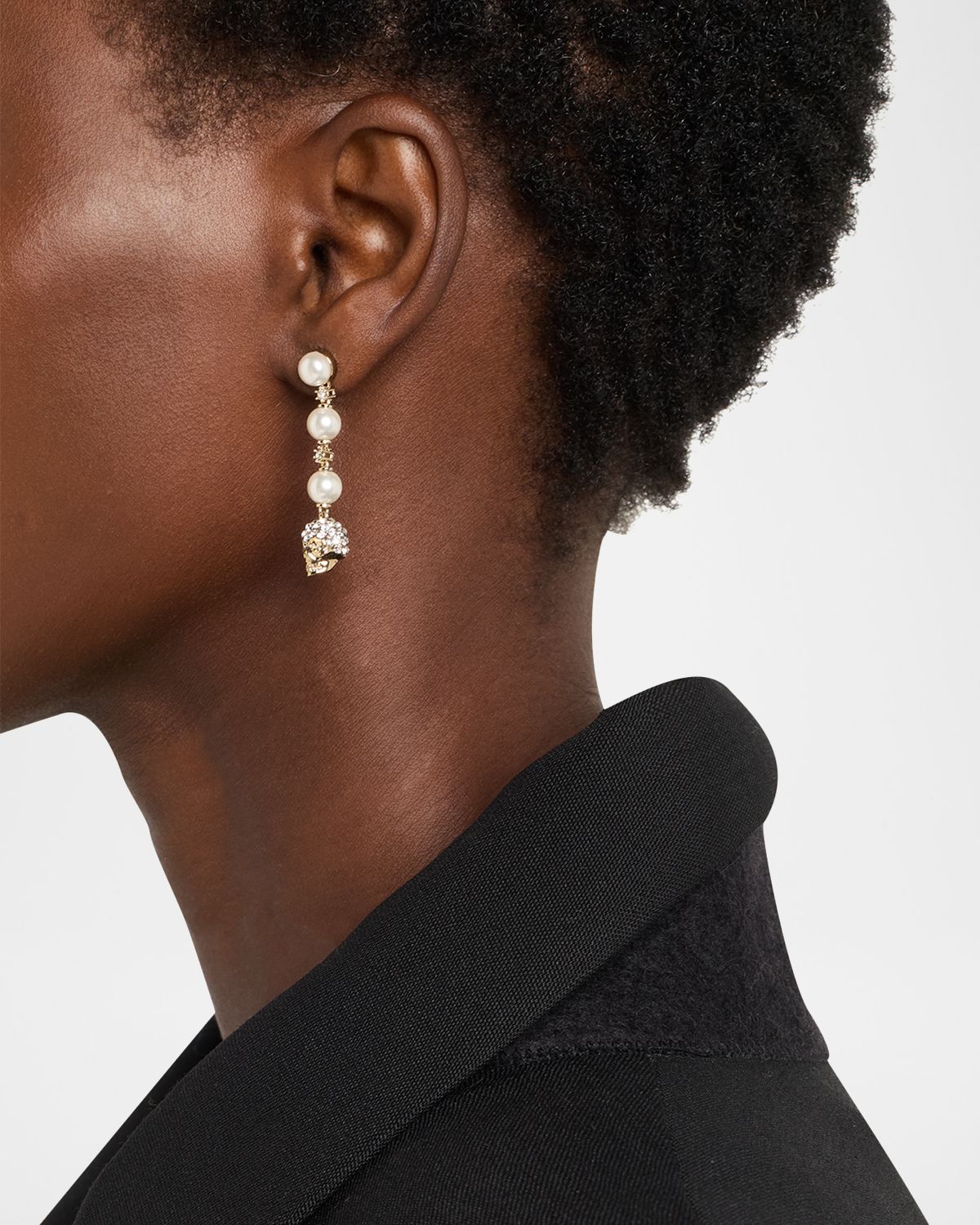 McQueen Pearly Skull Drop Earrings