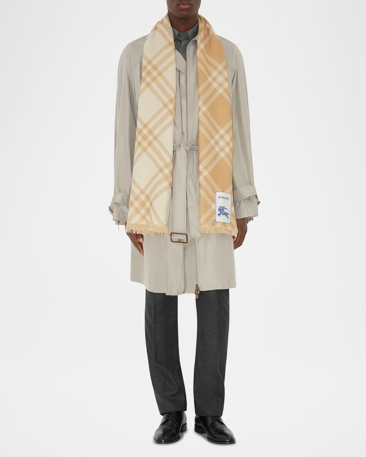 Burberry Wool & Silk Check EKD Scarf