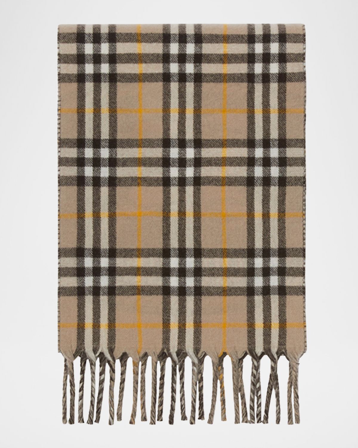 Burberry Reversible Cashmere Knight Stamp and Check Scarf