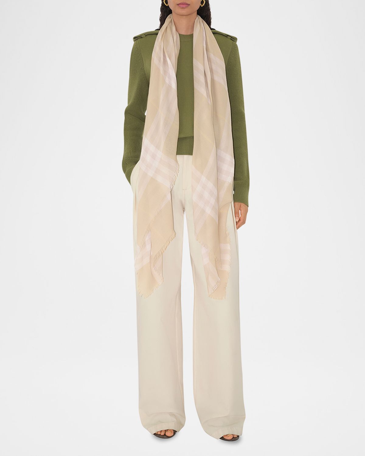 Burberry Giant Check Wool Scarf