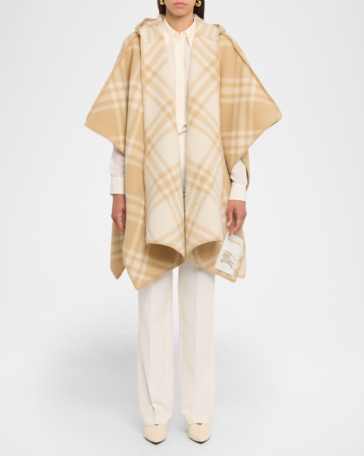 Burberry Catherine Reversible Wool Check EKD Cape