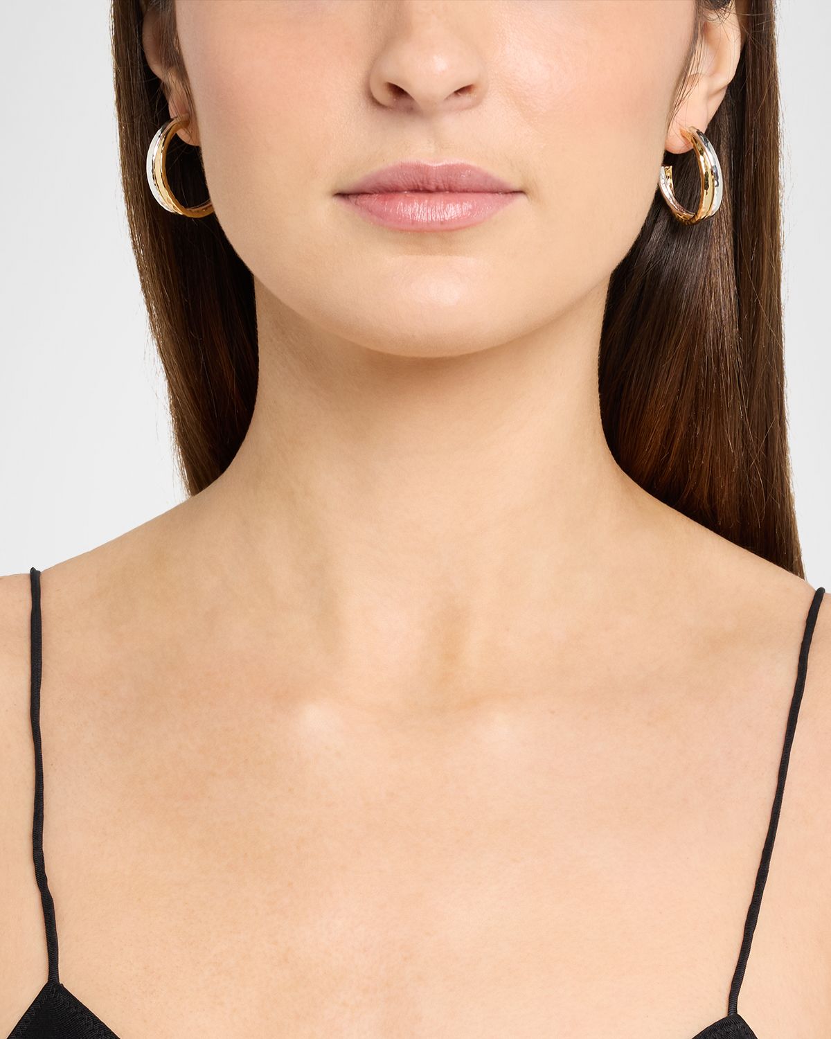 Anabel Aram Jewelry Farrier Mixed Metal Hoop Earrings