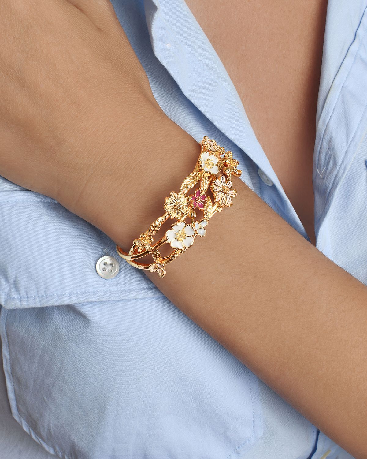 Anabel Aram Jewelry Wildflowers Bangle Bracelet