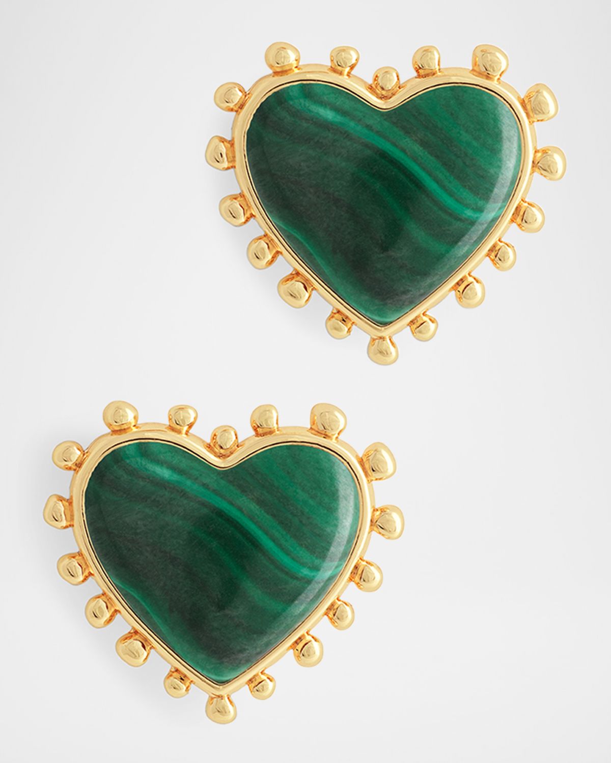 Anabel Aram Jewelry Heart Stone Stud Earrings