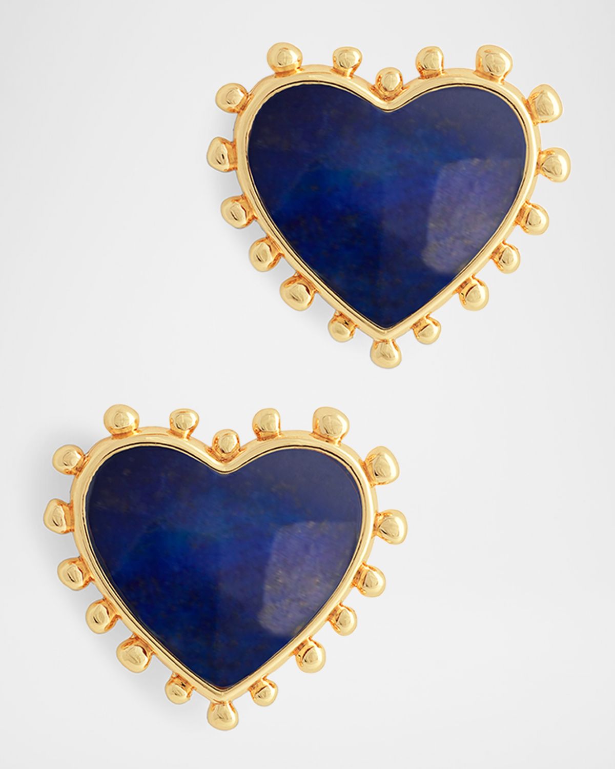 Anabel Aram Jewelry Heart Stone Stud Earrings
