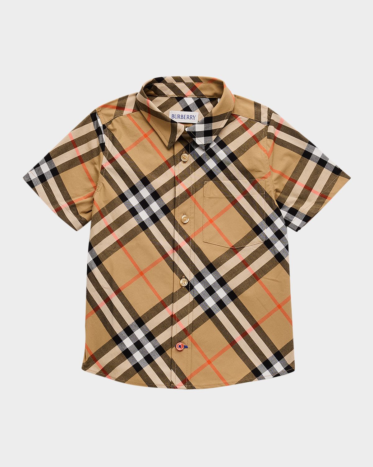 Burberry Boy 's Owen Short-Sleeve Shirt, Size 6M-2T