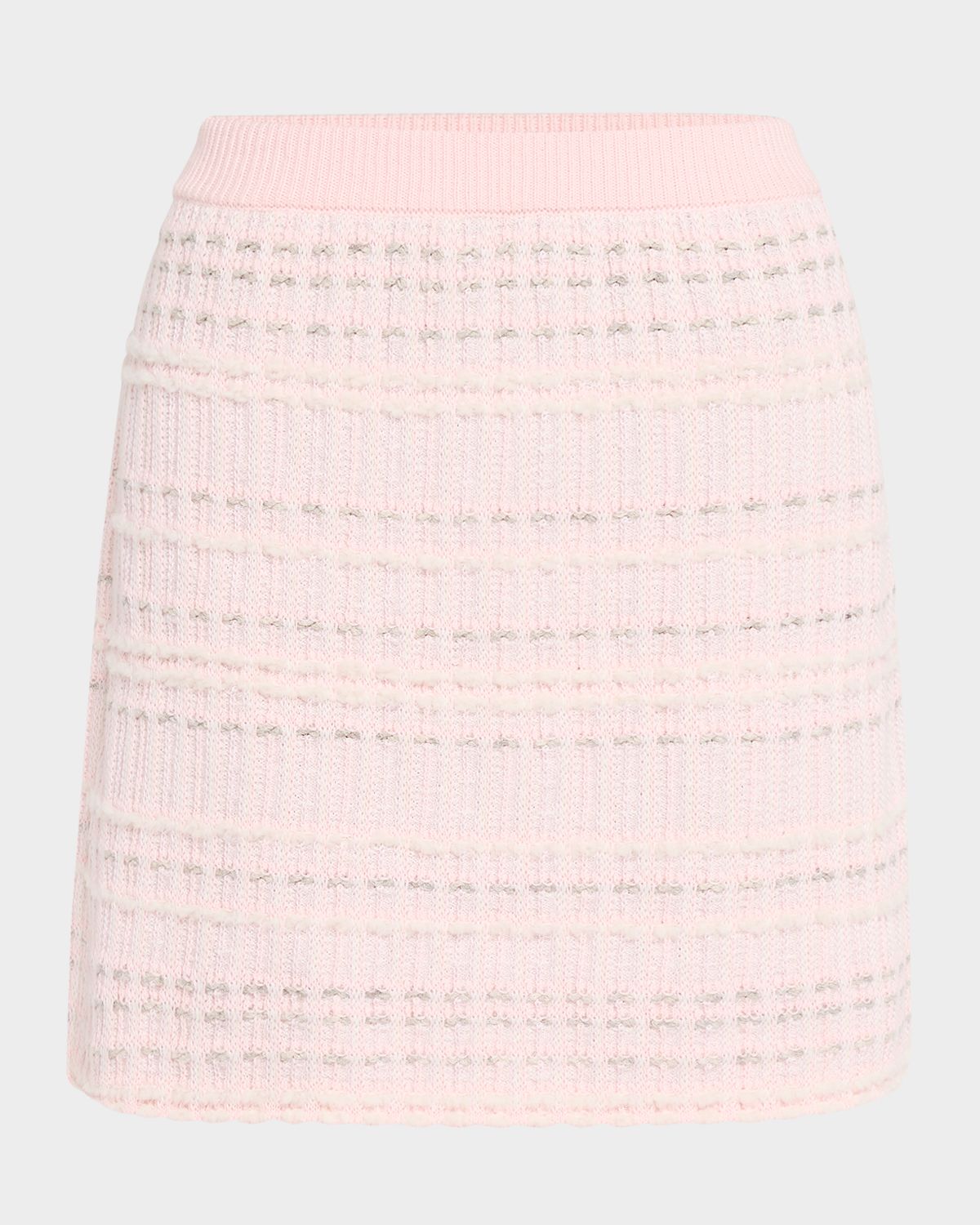 Thom Browne Seersucker Knit Tweed Jacquard Mini Skirt