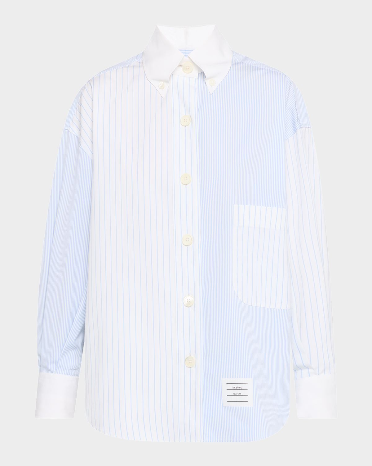 Thom Browne Fun Mix Micro Striped Poplin Oversized Shirt