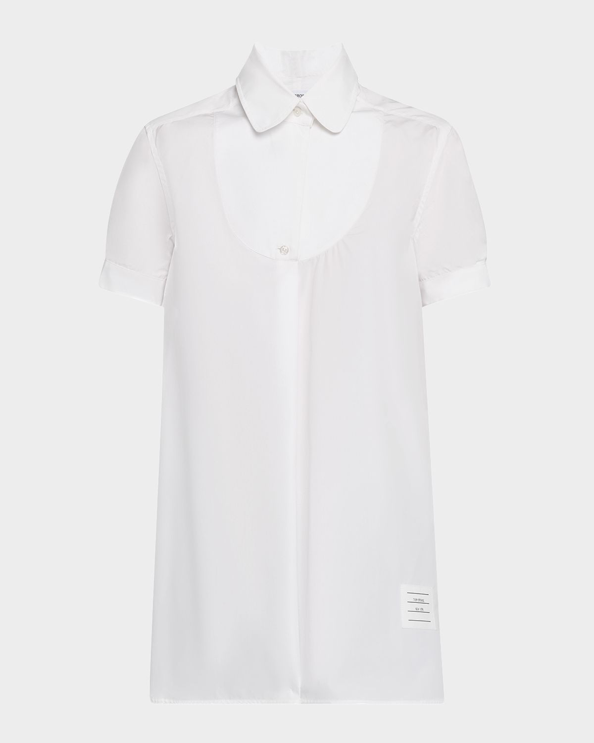 Thom Browne Bib-Front Tunic Shirt in Solid Poplin