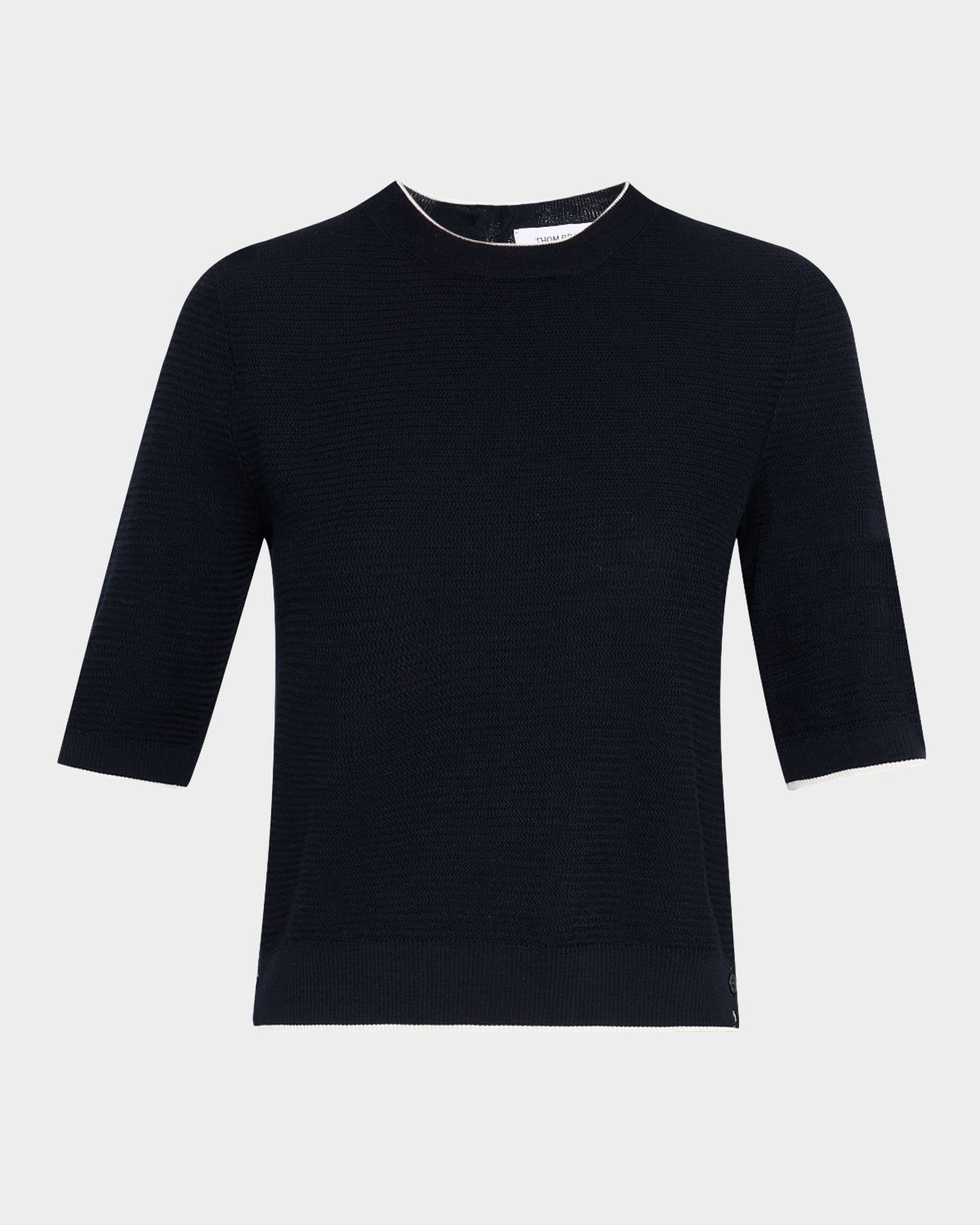 Thom Browne Textured Stitch Short-Sleeve Sweater