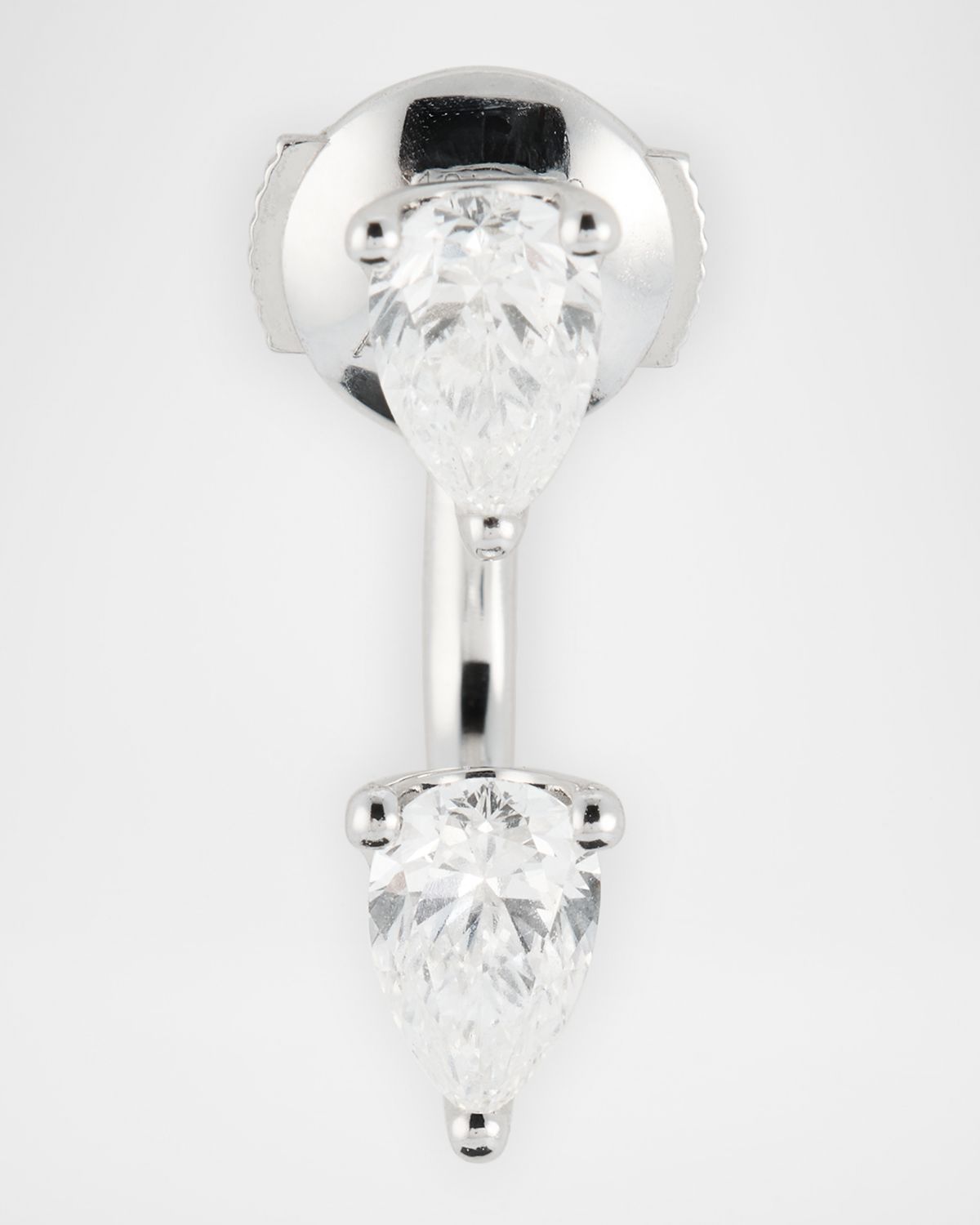 Anita Ko 18K White Gold Large Pear Diamond Orbit Earring, Single