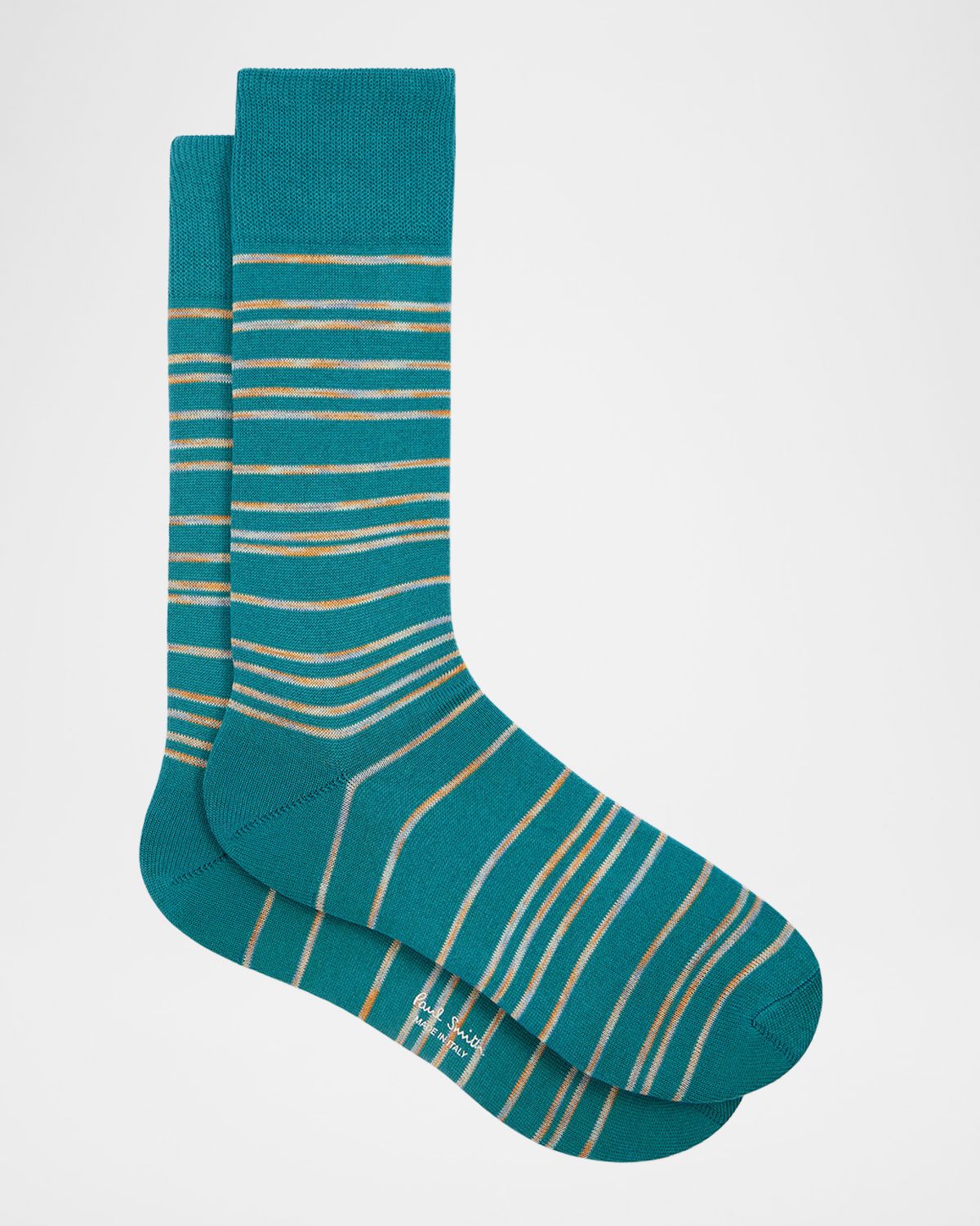 Paul Smith Men 's Kew Multicolor Pinstripe Crew Socks