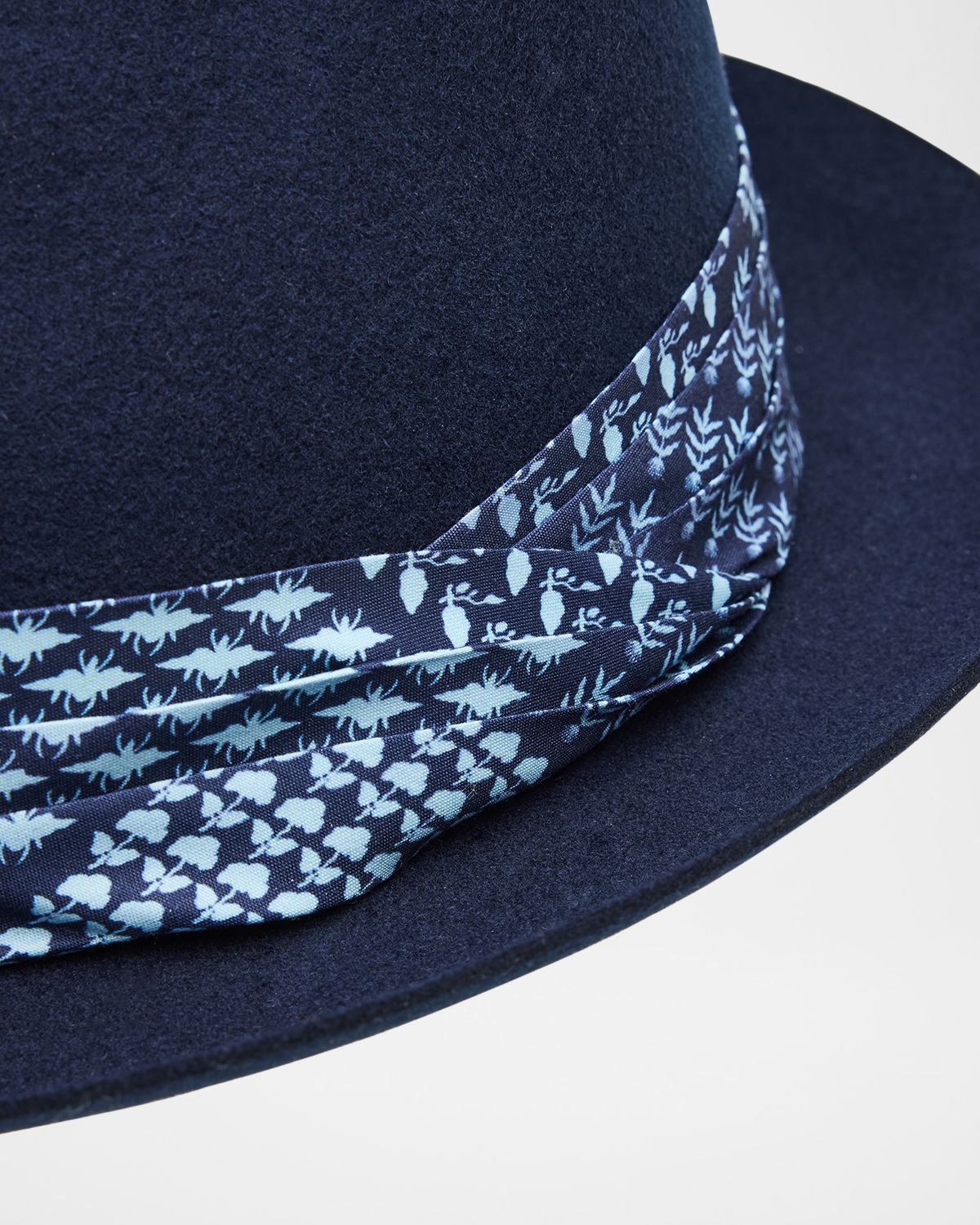 Paul Smith Men 's Bandana-Trim Wool Panama Hat