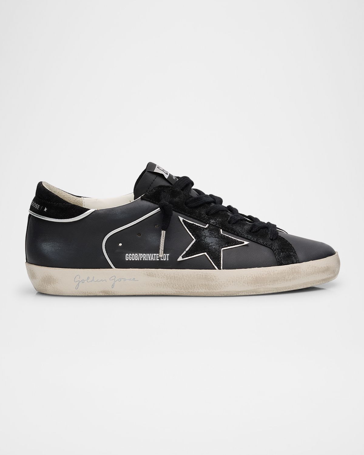 Golden Goose Super-Star Mixed Leather Low-Top Sneakers with Metallic Piping | Thumbnail 7 Golden Goose Super-Star Mixed Leather Low-Top Sneakers with Metallic Piping | Thumbnail 7