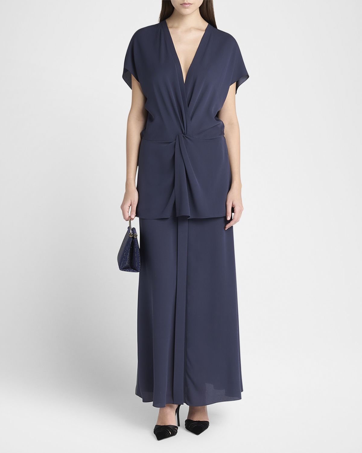 Giorgio Armani Tiered Soft Silk Gown