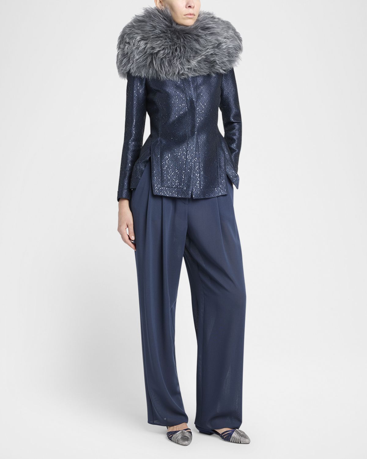 Giorgio Armani Straight-Leg Virgin Wool Trousers