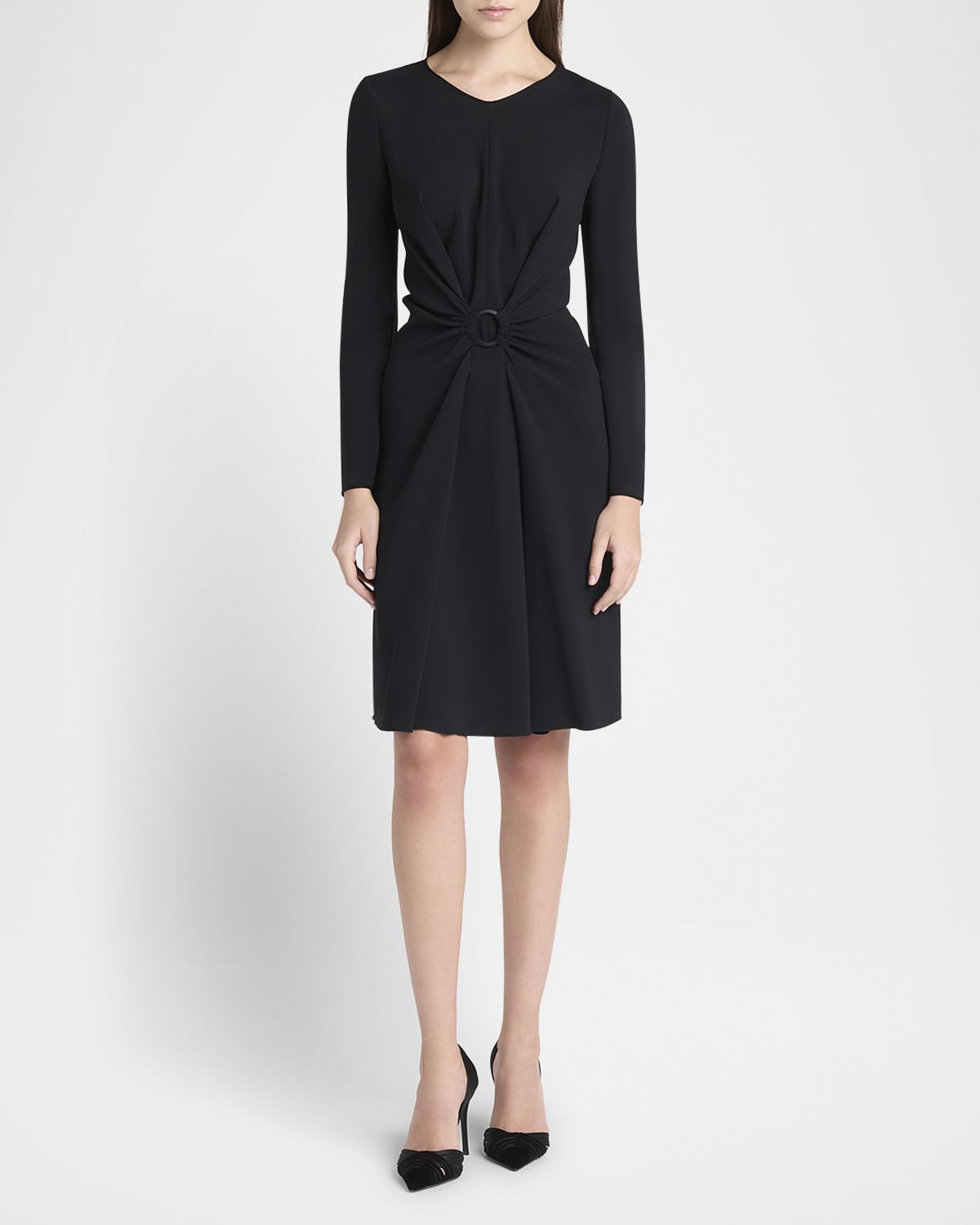 Giorgio Armani Long-Sleeve Dress with Ring Detail