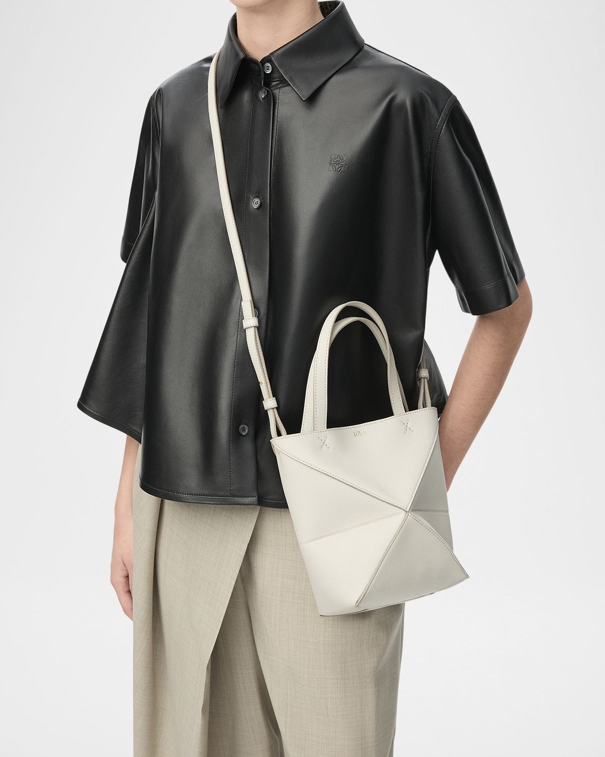 Loewe Puzzle Fold Mini Tote Bag in Calf Leather