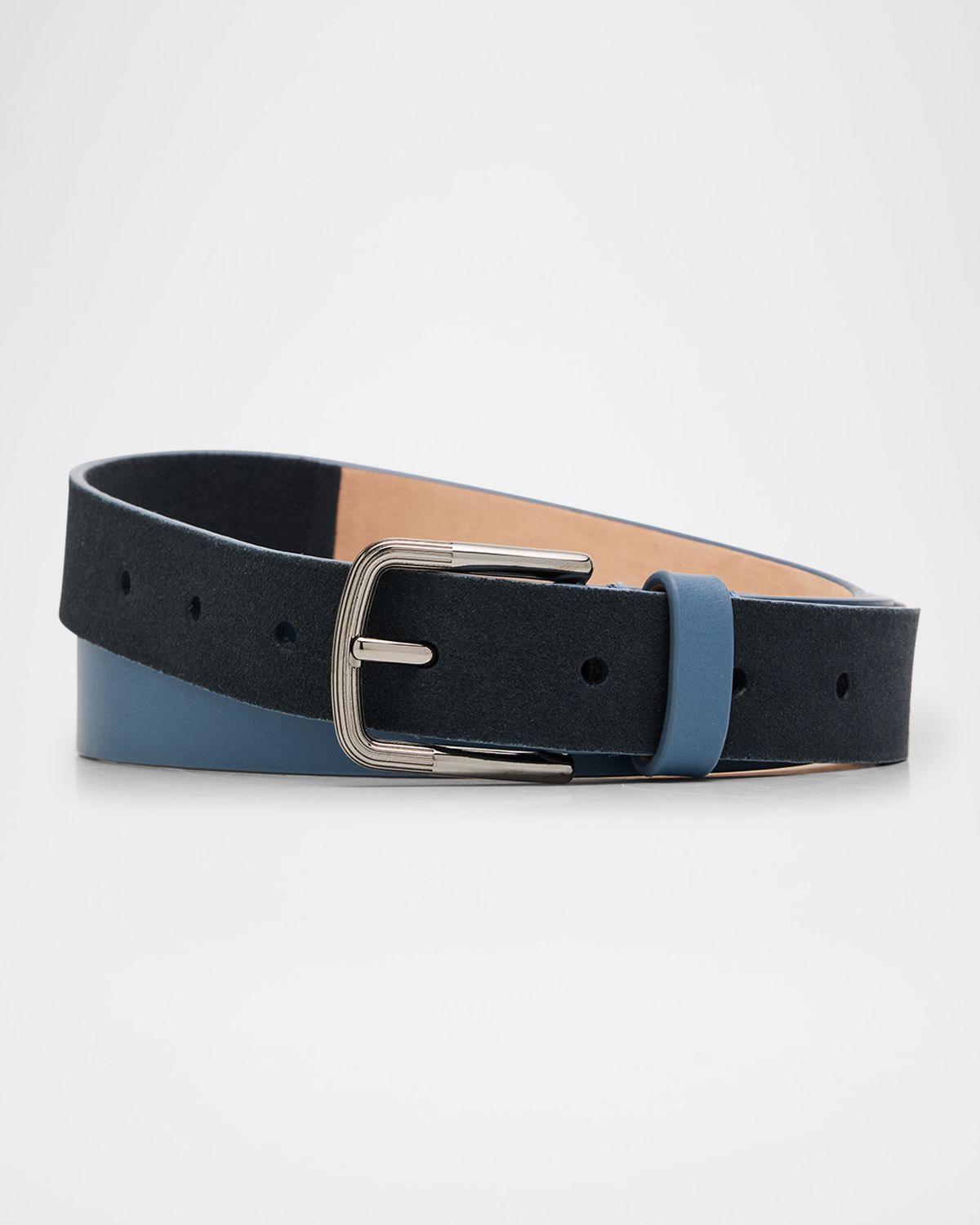 Giorgio Armani Men 's Suede and Leather Reversible Belt