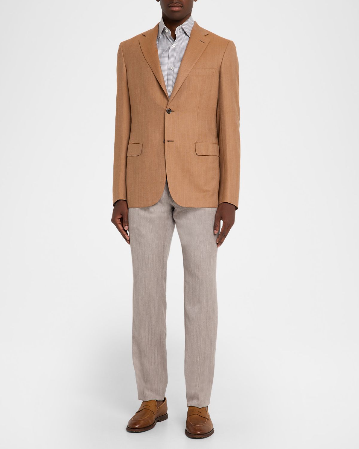 Brioni Men 's Single-Breasted Herringbone Blazer