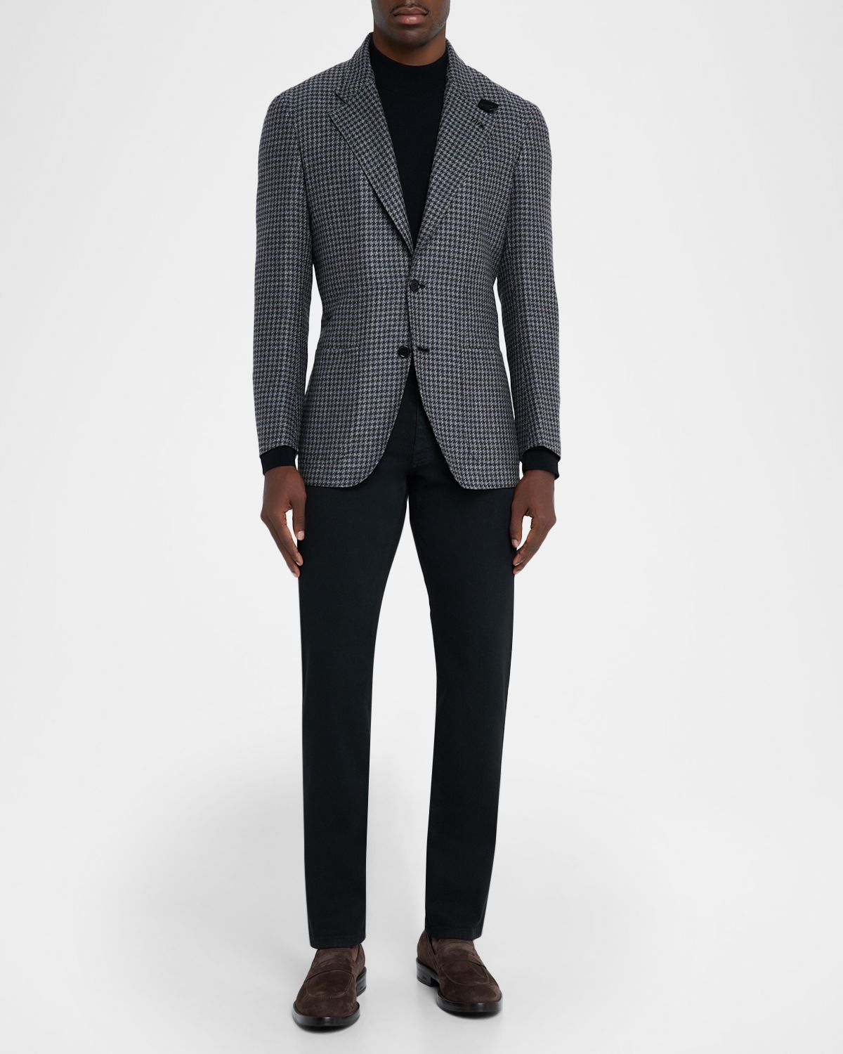 Brioni Men 's Silk and Wool Mix Houndstooth Sport Coat