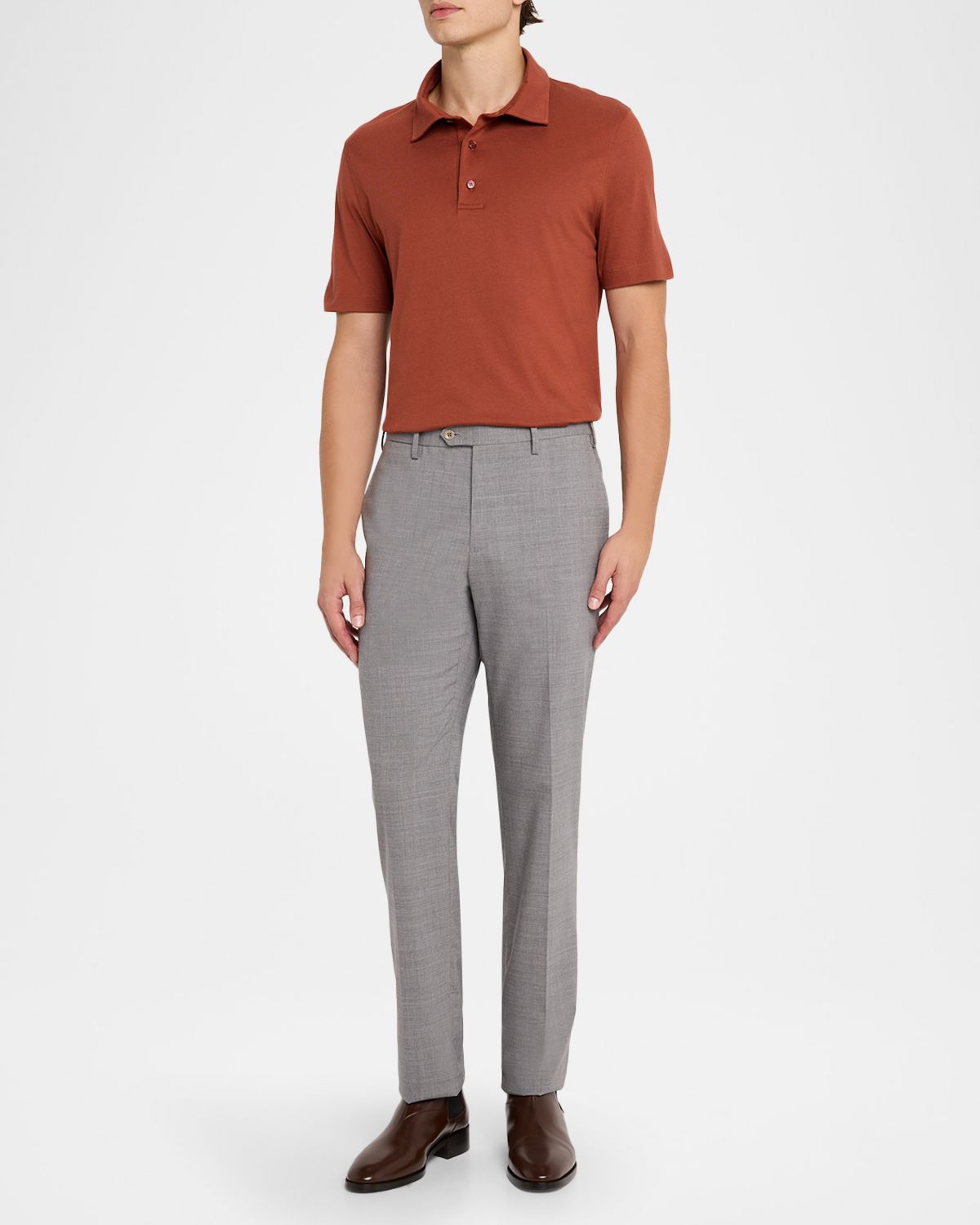 Brioni Men 's Cotton and Cashmere Polo Shirt