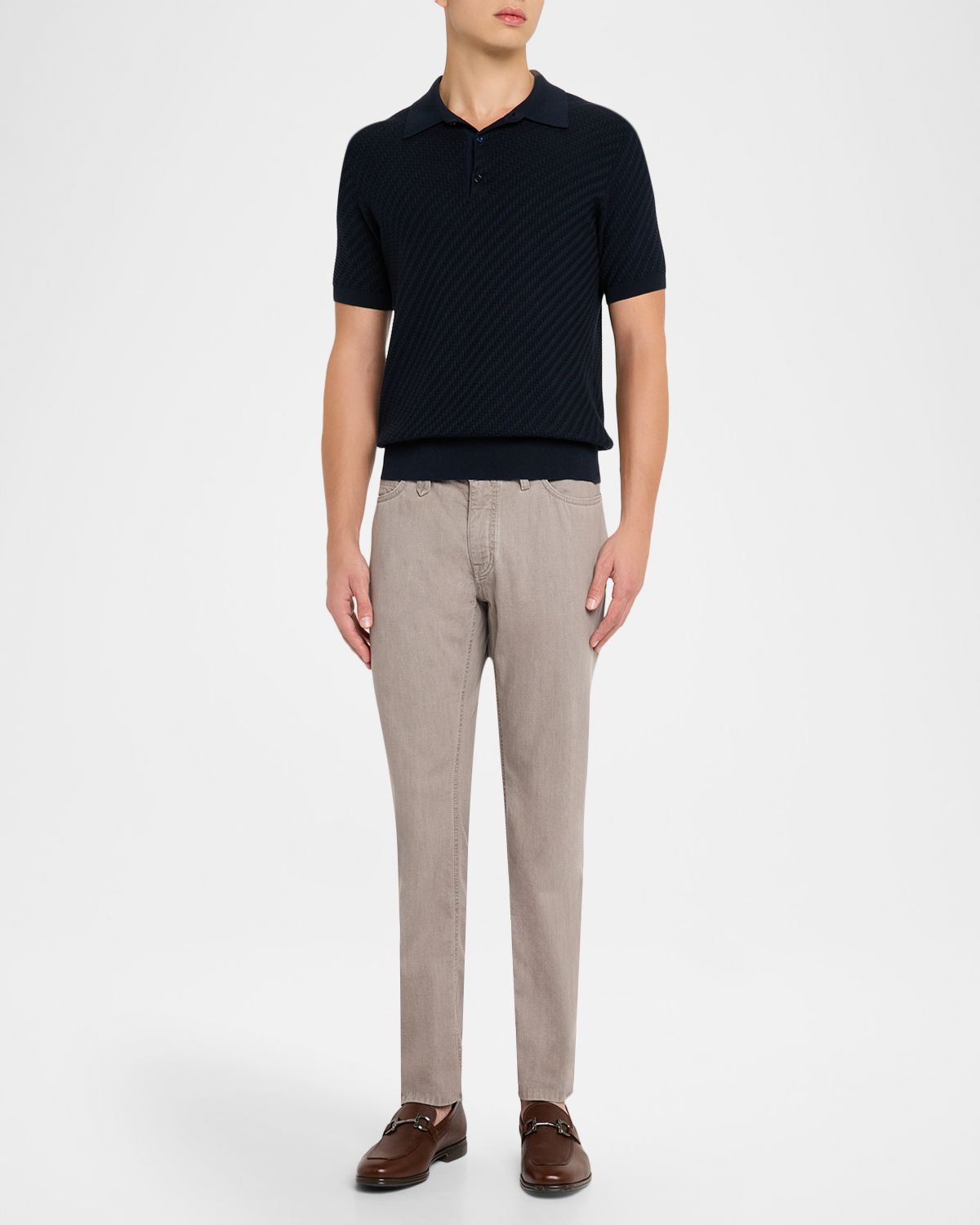 Brioni Men 's Slim-Fit Washed Denim Five-Pocket Pants