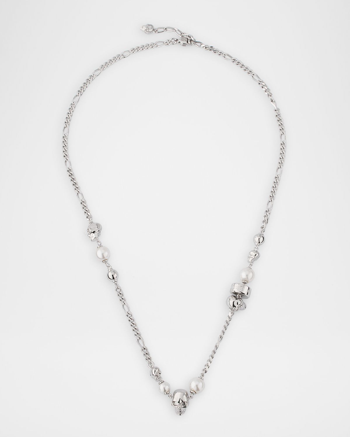 McQueen Men 's Pearly Skull Chain Necklace