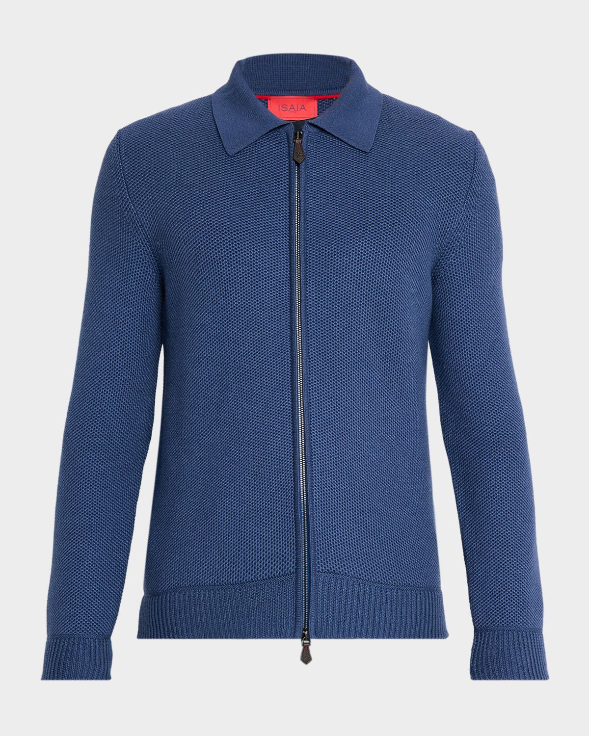 Isaia Men 's Wool-Blend Knit Full-Zip Sweater