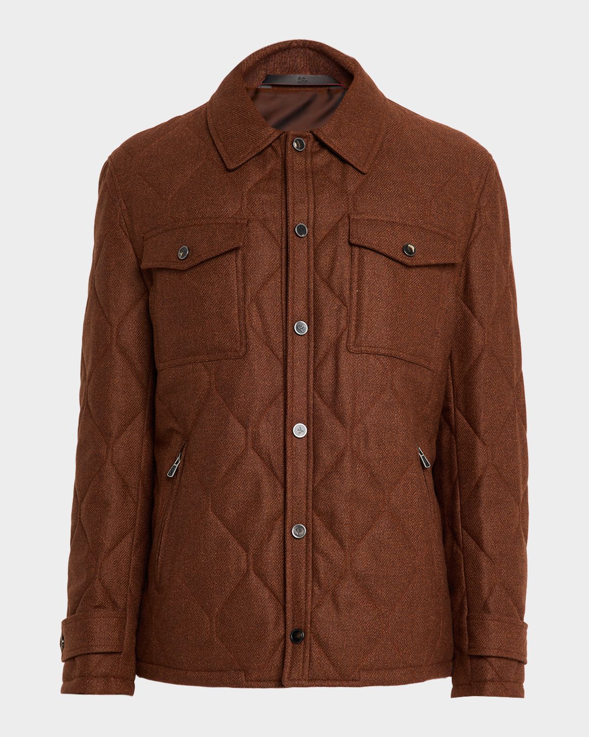 Isaia Men 's Quilted Wool-Blend Jacket