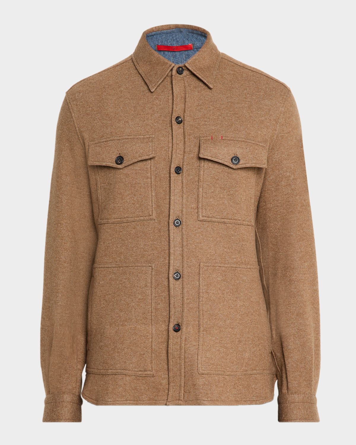 Isaia Men 's Cashmere Double-Face Four-Pocket Overshirt