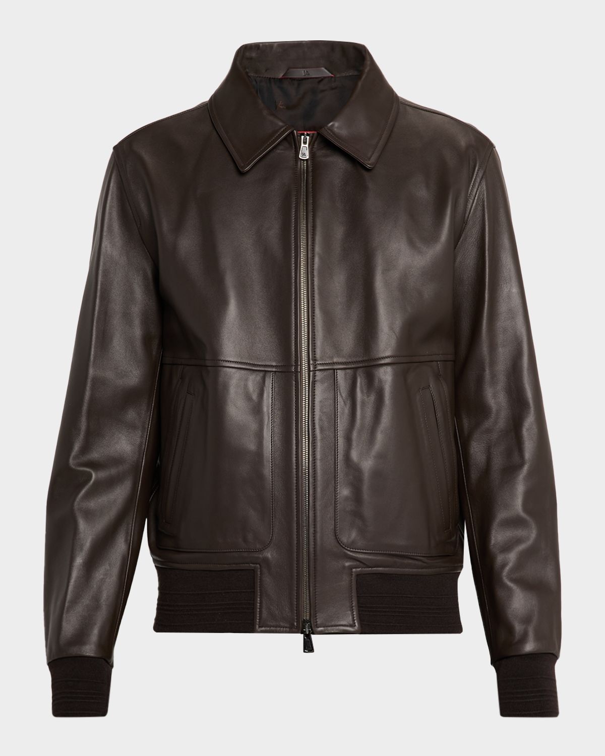 Isaia Men 's Lambskin Leather Jacket