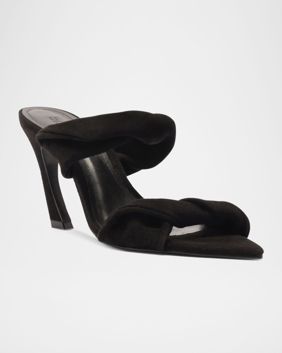 Schutz Meline Suede Twisted Dual-Band Mule Sandals