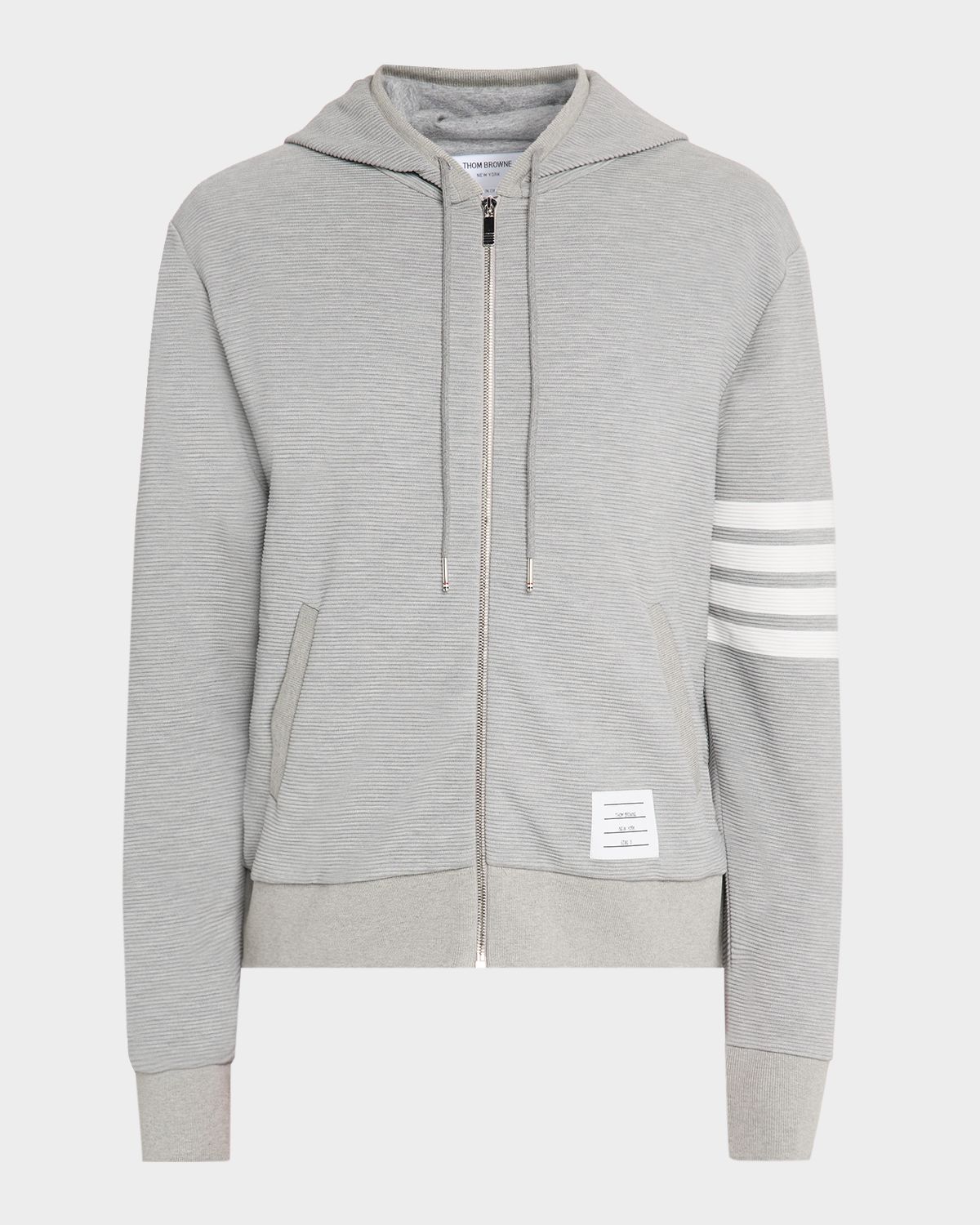 Thom Browne Men 's 4 Bar Ottoman Zip Hoodie