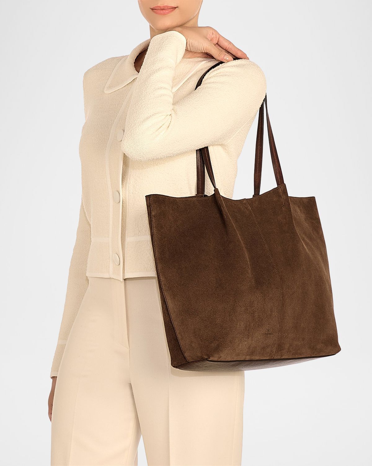 Il Bisonte Nina Pleated Suede Tote Bag