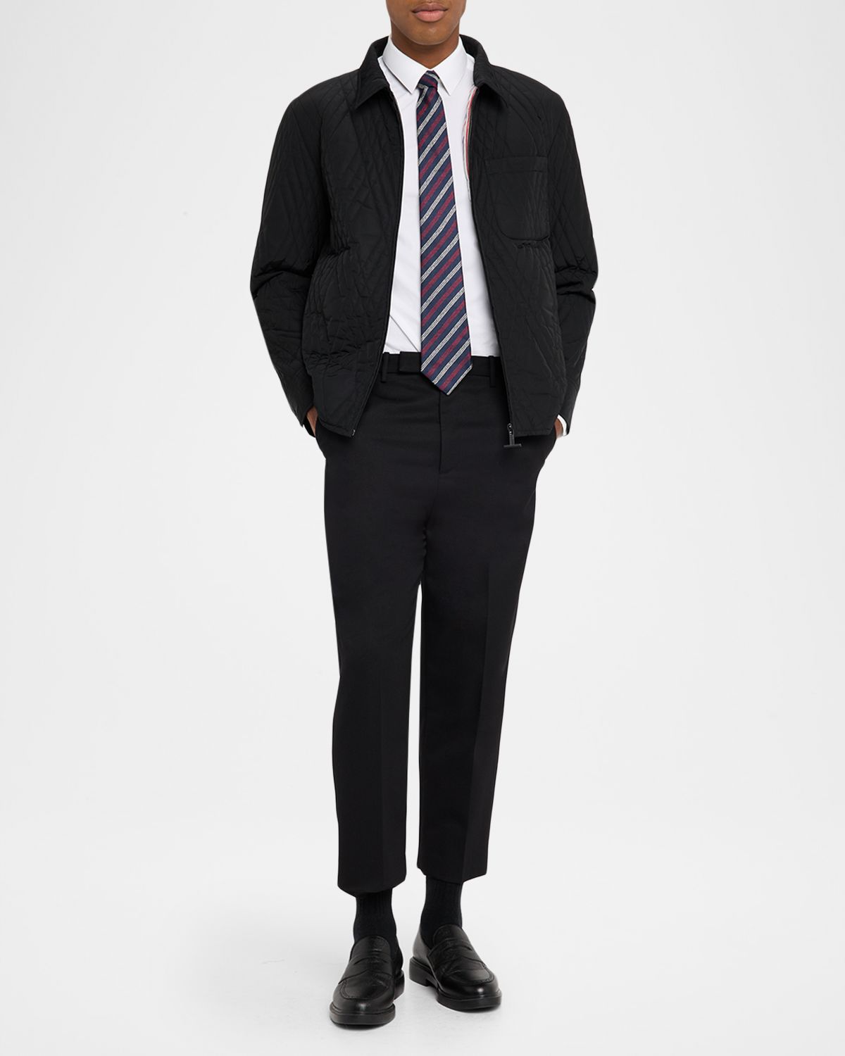 Thom Browne Men 's Eco Filled Quilted Twill Overshirt