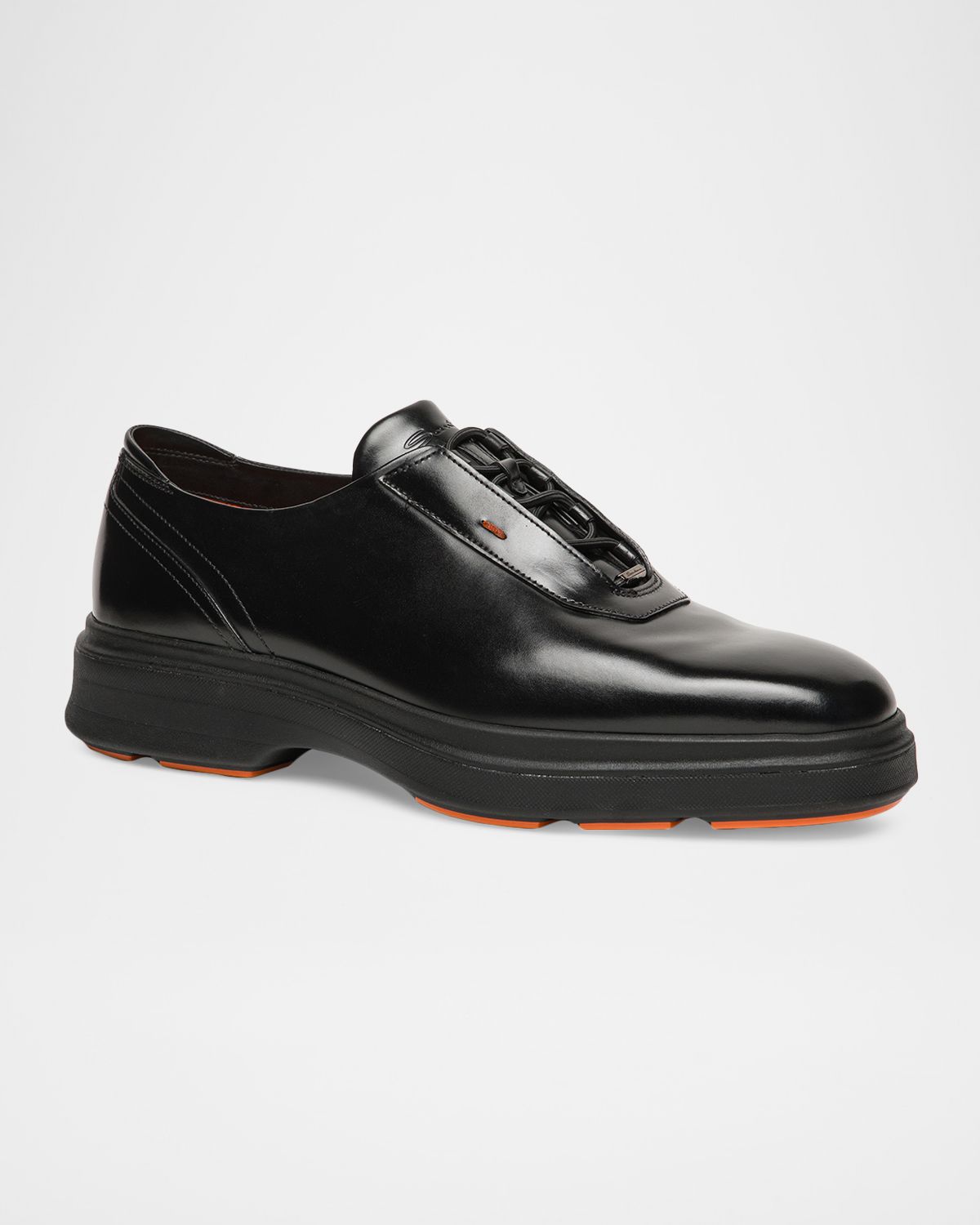 Santoni Men 's Easy Leather Rubber-Sole Derby Shoes