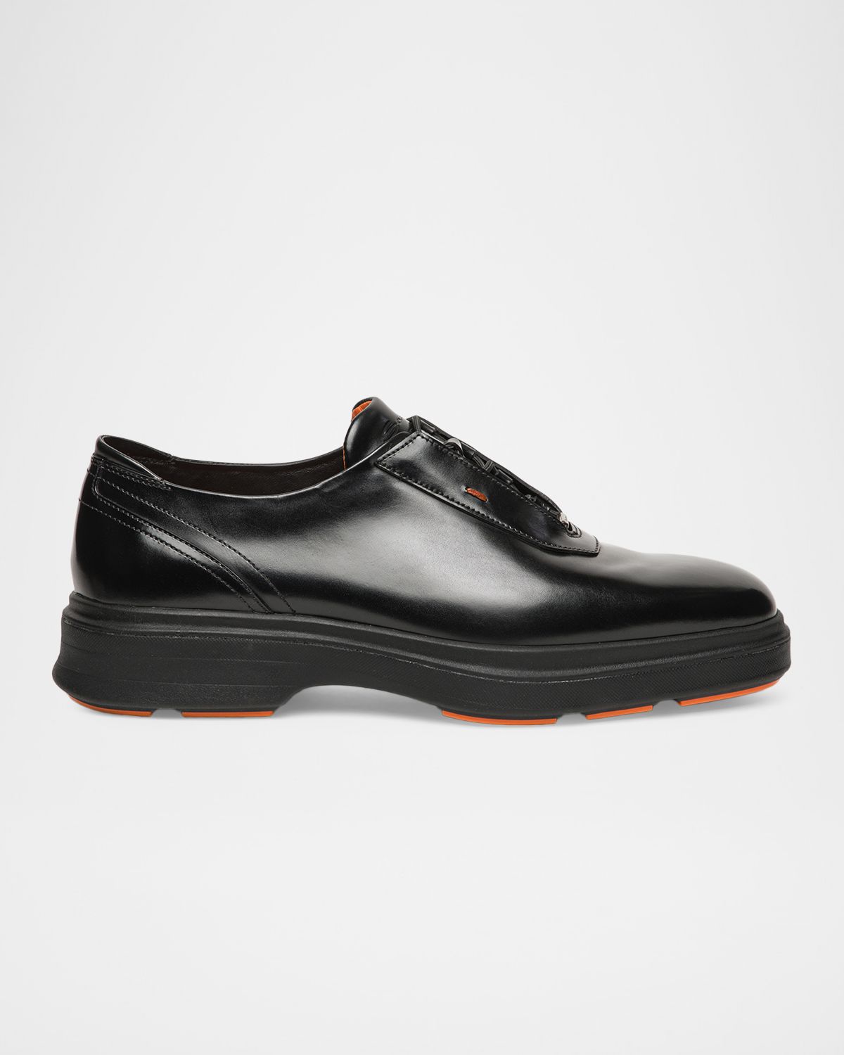 Santoni Men 's Easy Leather Rubber-Sole Derby Shoes