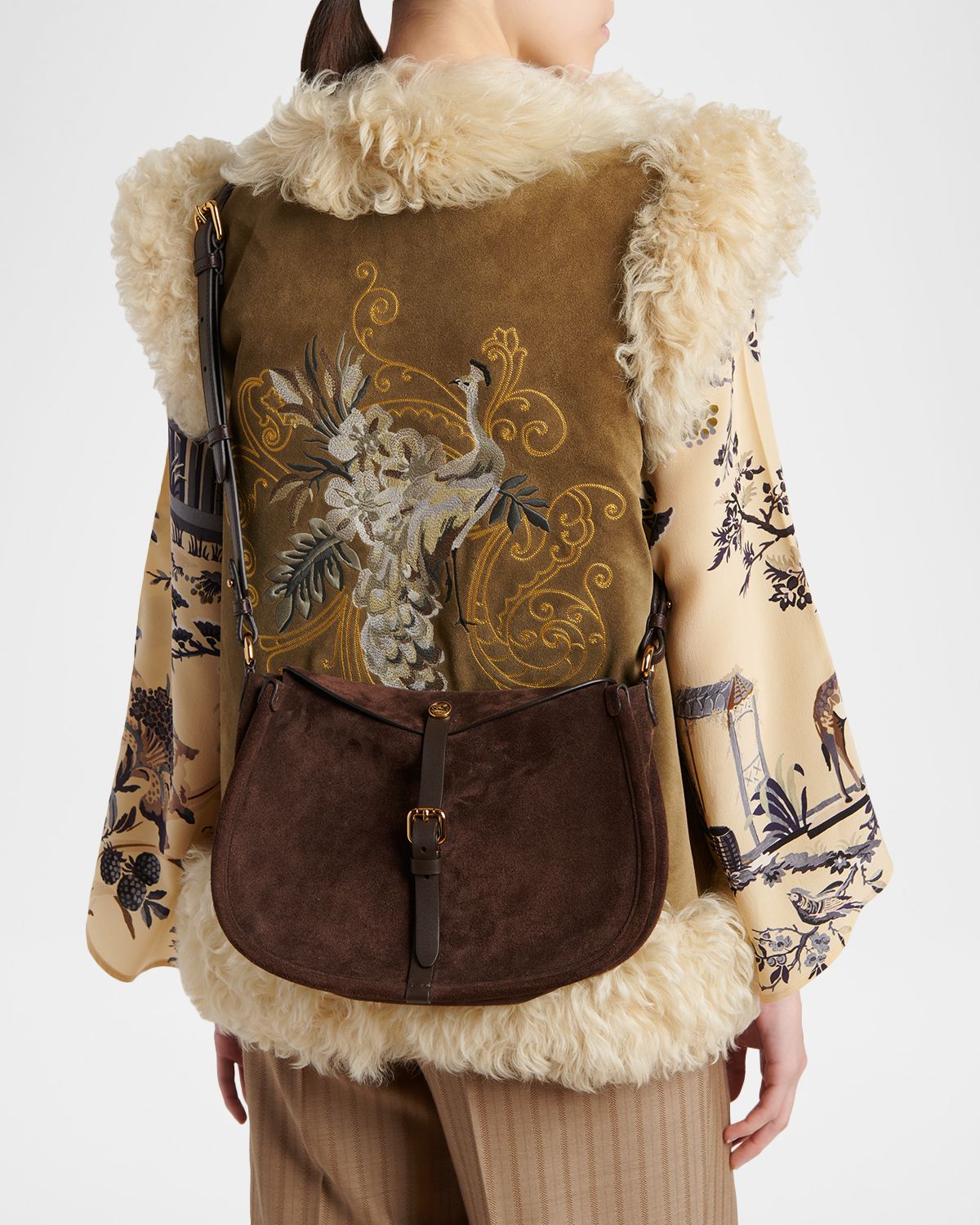 Etro Pegaso Coin Suede Shoulder Bag | Thumbnail 6 Etro Pegaso Coin Suede Shoulder Bag | Thumbnail 6