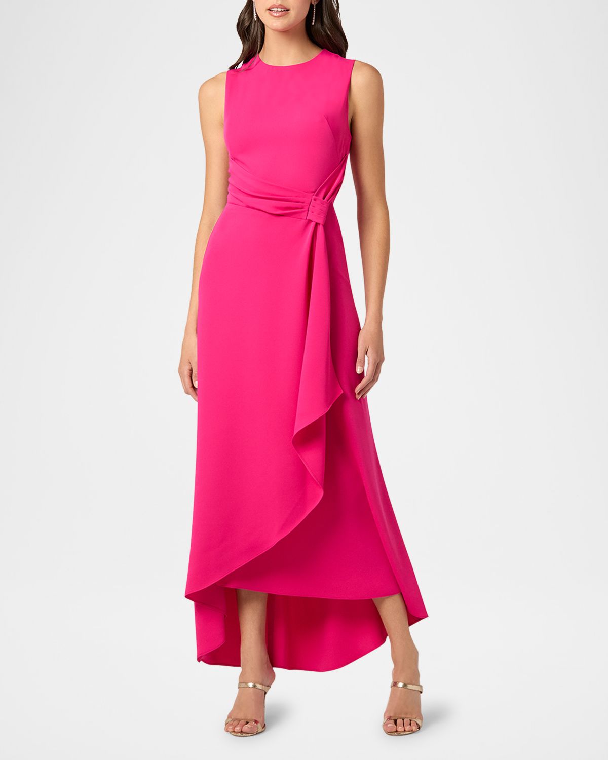 Shoshanna Evie Sleeveless Draped A-Line Maxi Dress