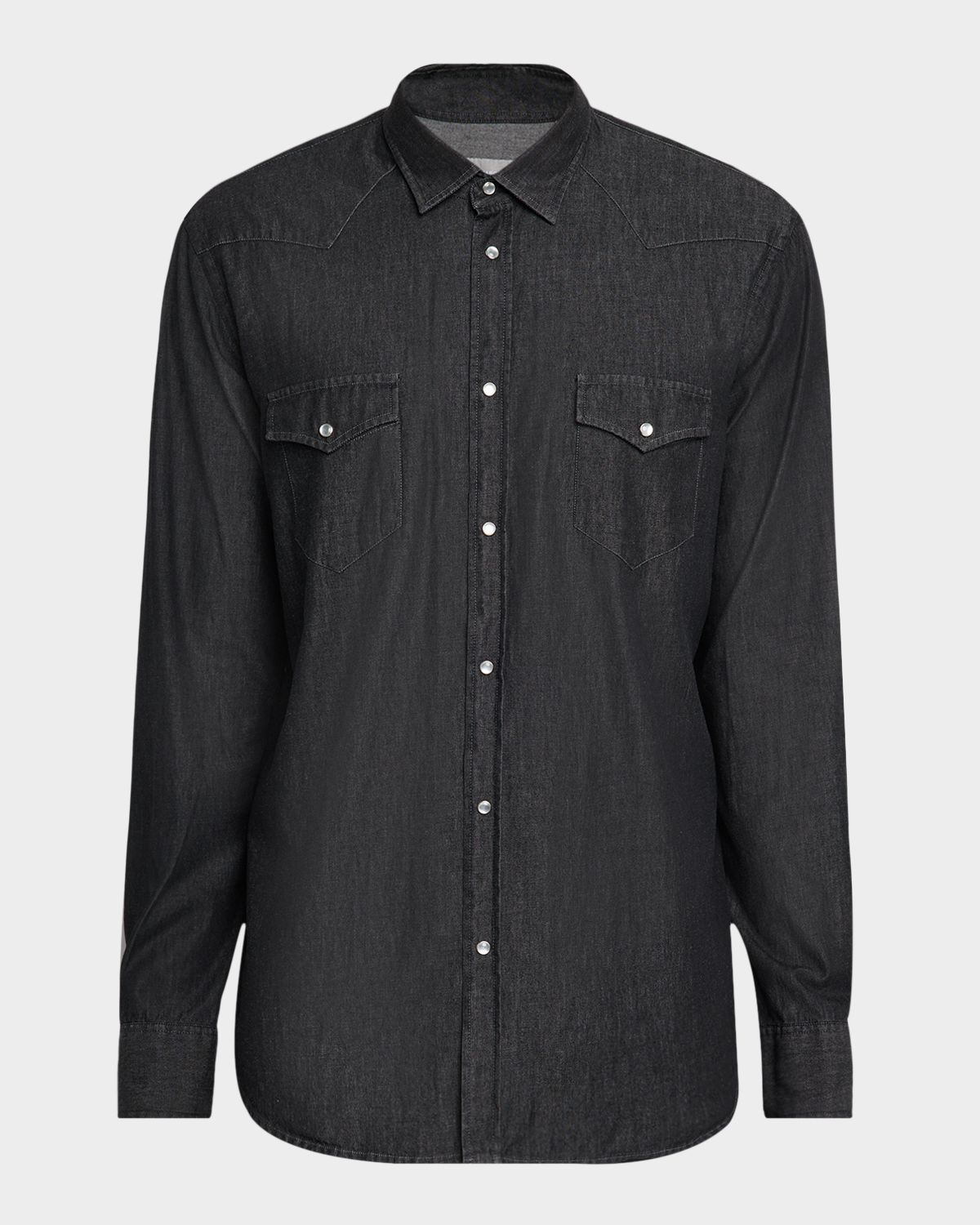 Neiman Marcus Men 's Denim Western Button-Down Shirt