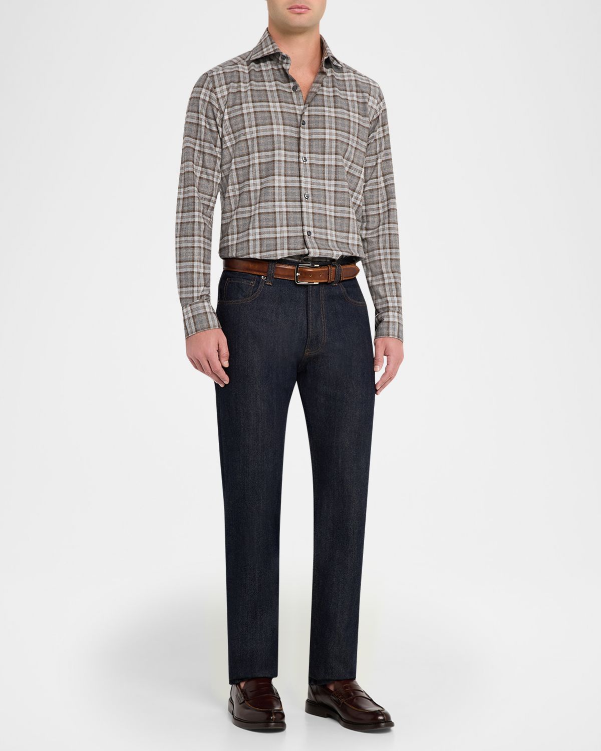 Neiman Marcus Men 's Classic-Fit Cotton Plaid Button-Down Shirt