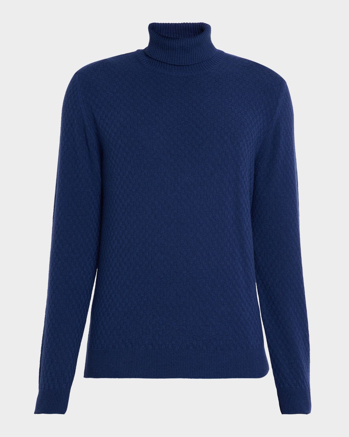 Neiman Marcus Men 's Wool and Cashmere Basketweave Turtleneck Sweater
