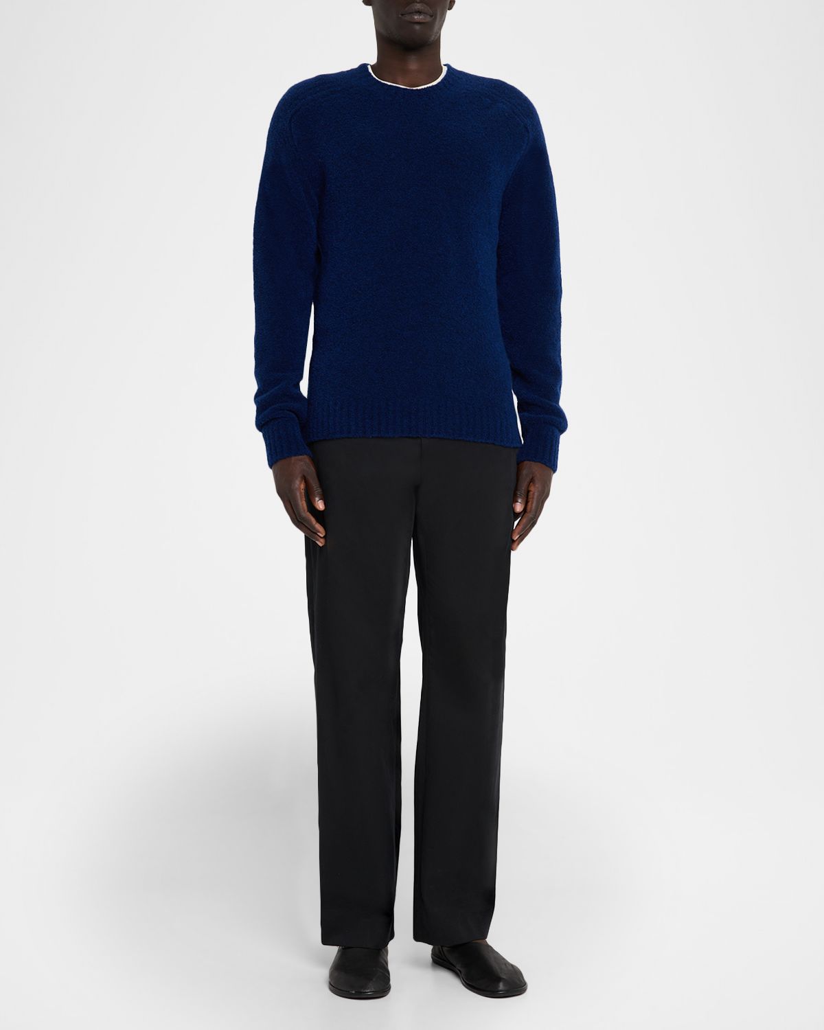 Neiman Marcus Men 's Wool-Blend Boucle Crewneck Sweater
