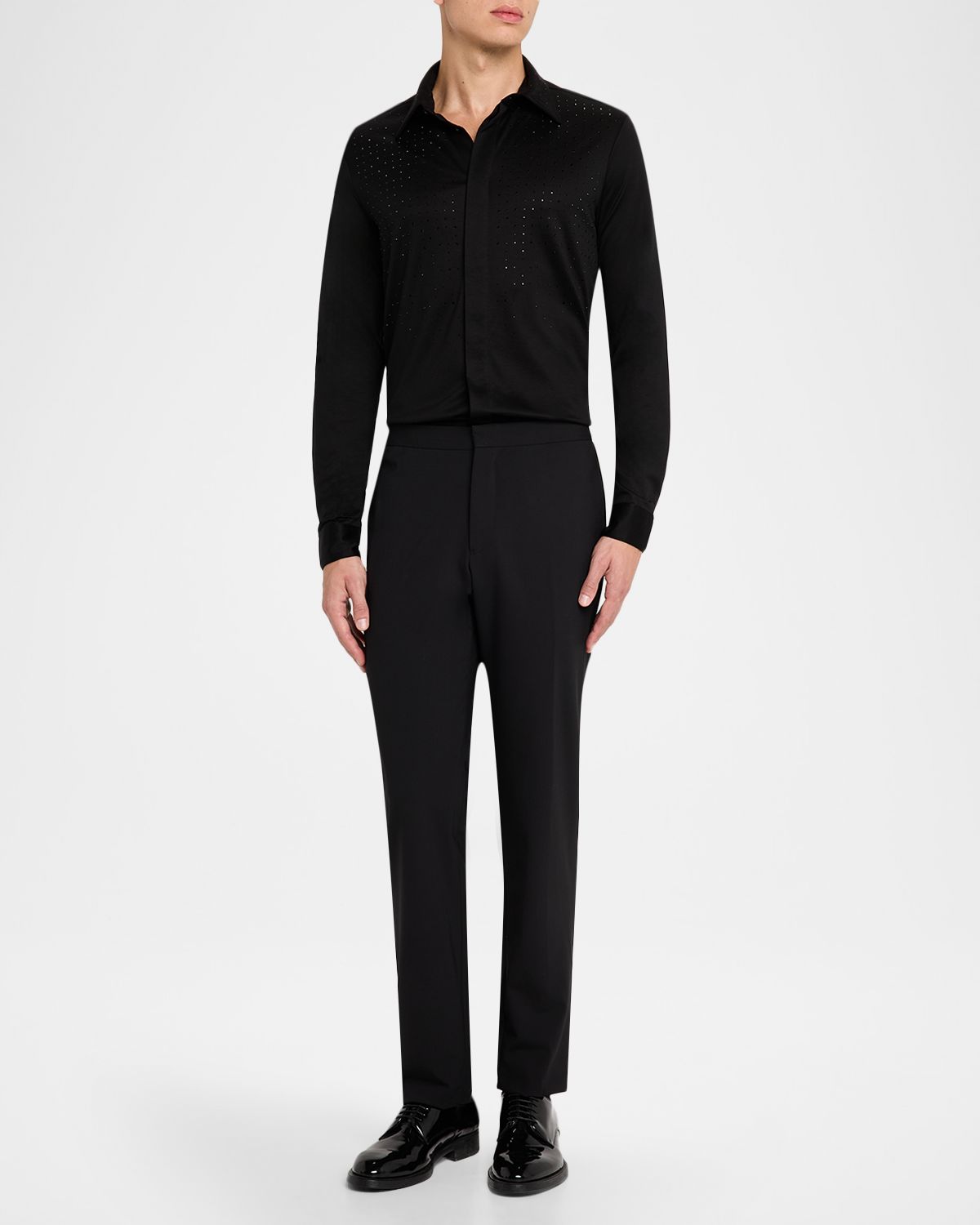 Emporio Armani Men 's Clubwear Slim-Fit Tonal Rhinestone Dress Shirt | Thumbnail 5 Emporio Armani Men 's Clubwear Slim-Fit Tonal Rhinestone Dress Shirt | Thumbnail 5