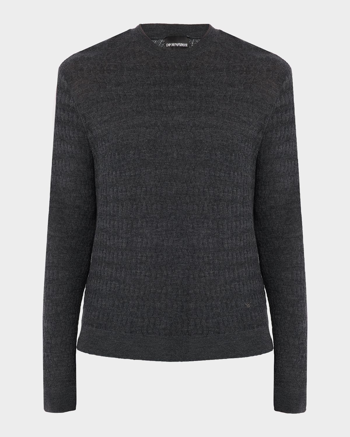 Emporio Armani Men 's Tonal Jacquard Slim-Fit Crewneck Sweater